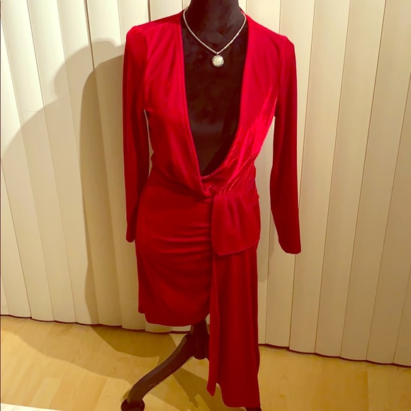 red velour dress